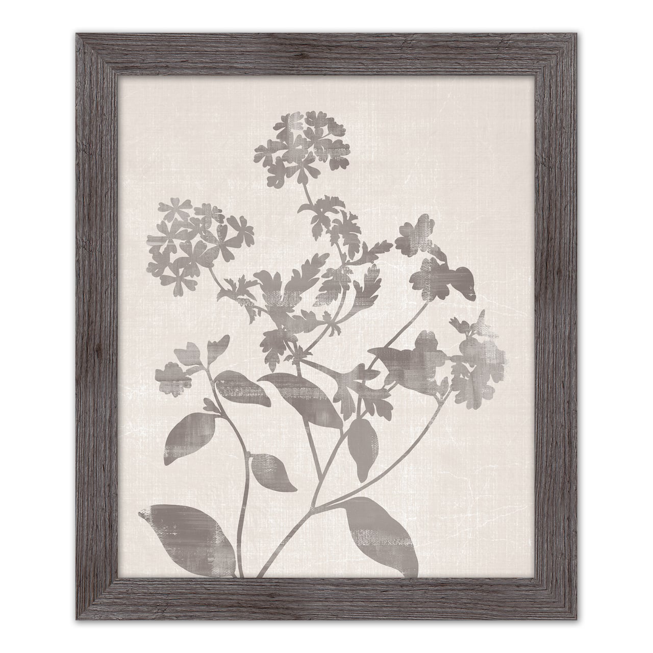 Neutral Distressed Florals Framed Print Wall Hanging